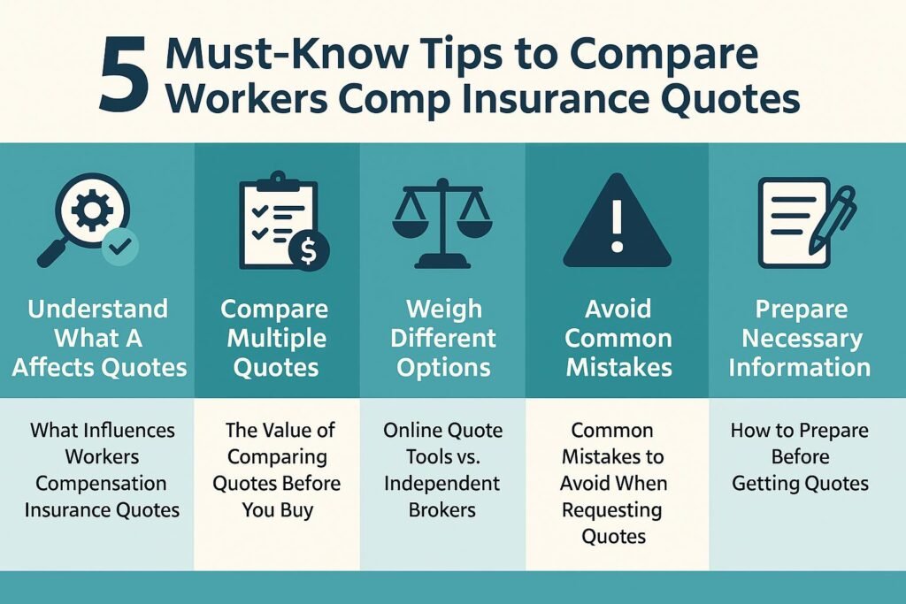 Infographic: 5 Must-Know Tips to Compare Workers Compensation Insurance Quotes